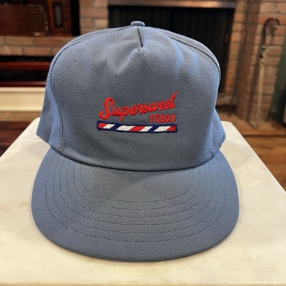 VTG Supersweet Feeds Hat Trucker Snapback Cap Farm Supply Embroidered USA Made - Picture 1 of 7